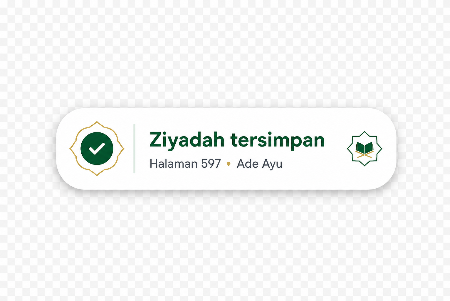 Notifikasi ziyadah tersimpan
